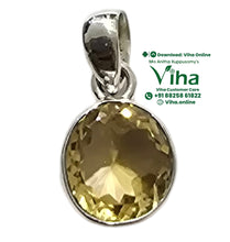 Citrine Pendant Silver - Oval Cut