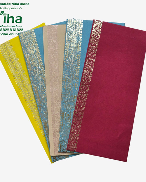 Assorted Gift Covers - 5 Pcs with rectangular matte envelopes