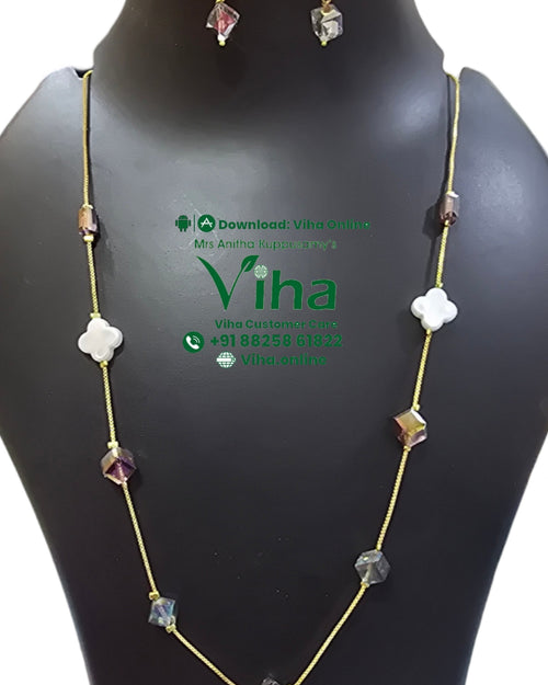 Trendy Chain with Studs and matching earrings