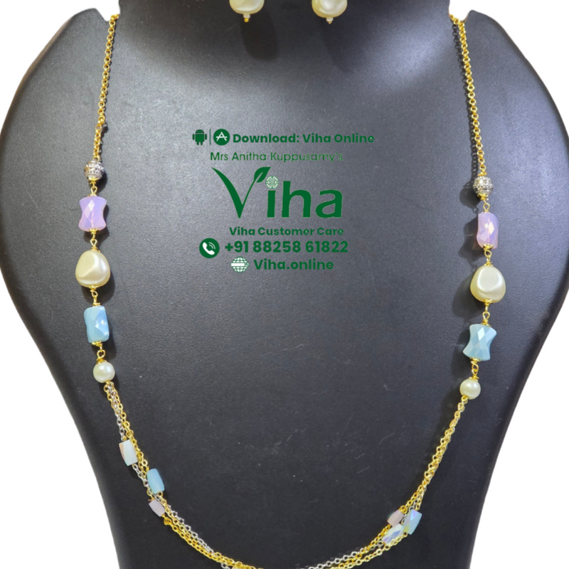 Beautiful Stylish Chain Set with beaded accents