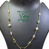 Stylish Crystal & Beads Chain Set, long chain with beads and matching earrings