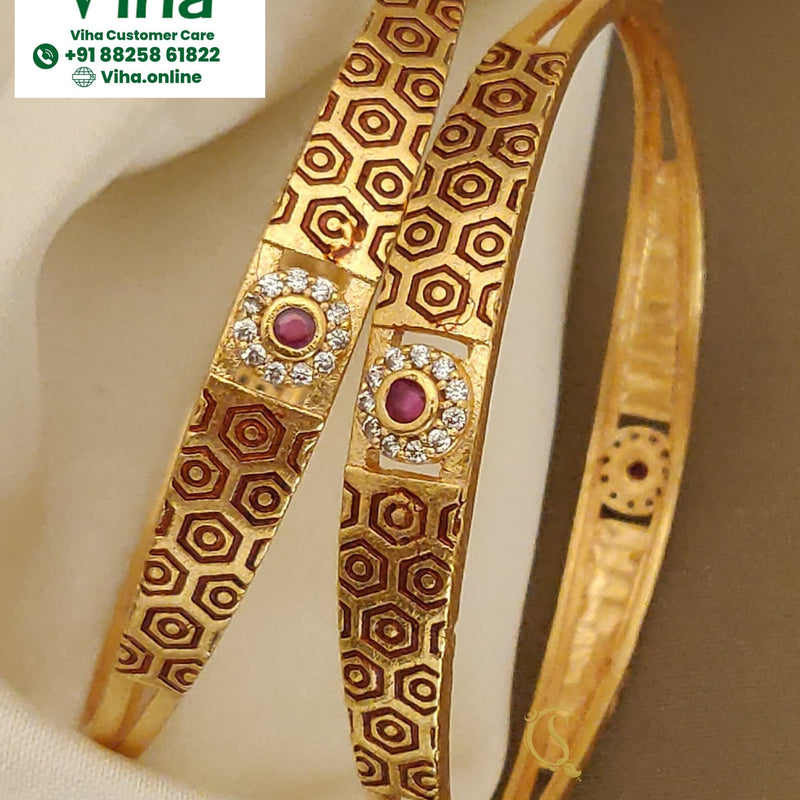 Ethnic Bangles Premium Quality with a honeycomb pattern and floral motif