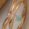 Ethnic Bangles Premium Quality, leaf-shaped links and a beaded border