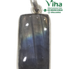 Natural Labradorite Stone Unisex Silver Pendant with rectangular shape