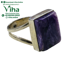 Charoite Ring Adjustable - Sterling Silver