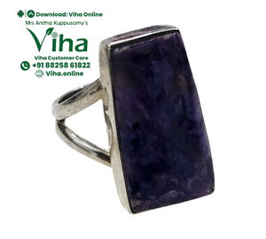 Charoite Ring Adjustable - Sterling Silver