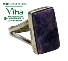 Charoite Ring Adjustable - Sterling Silver