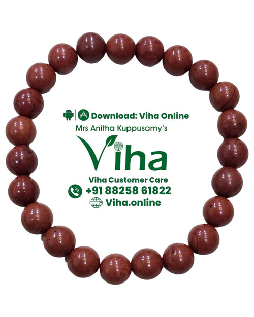 Red Jasper Beads Bracelet with polished surface
