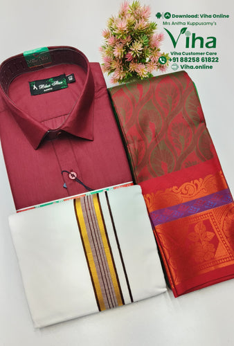 Couple Combo Dhoti Shirt & Saree