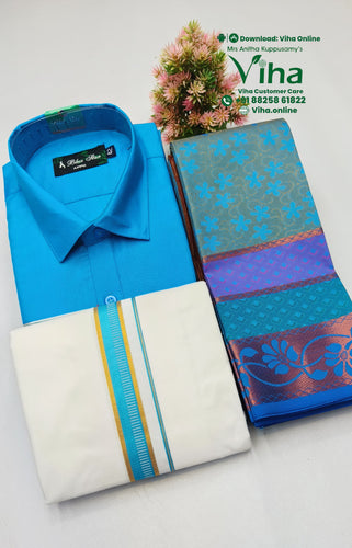 Couple Combo Dhoti Shirt & Saree