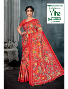 Pure Soft Printed Cotton Saree with Blouse