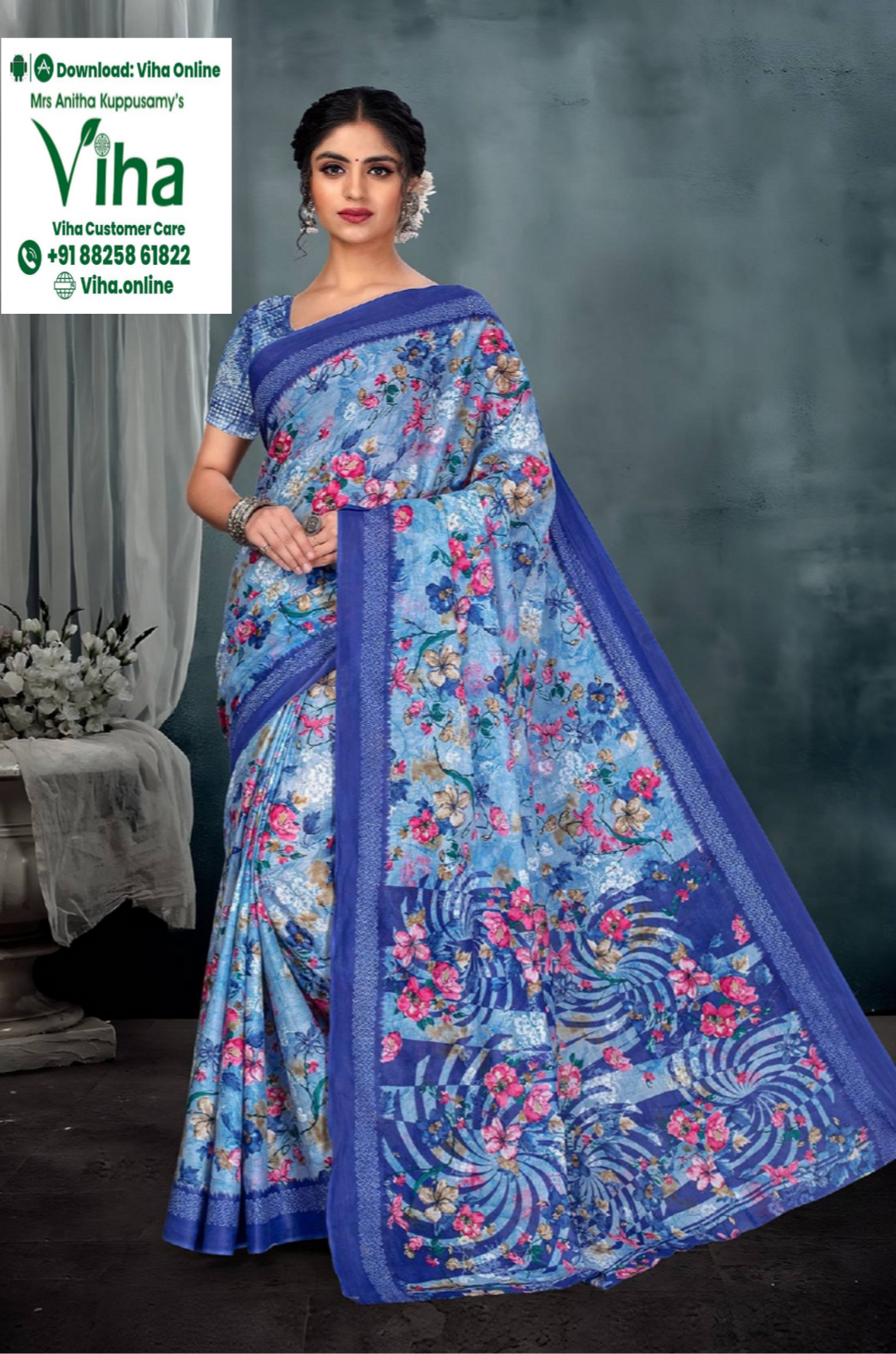 Pure Soft Printed Cotton Saree with Blouse