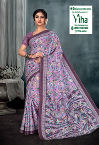 Pure Soft Printed Cotton Saree with Blouse