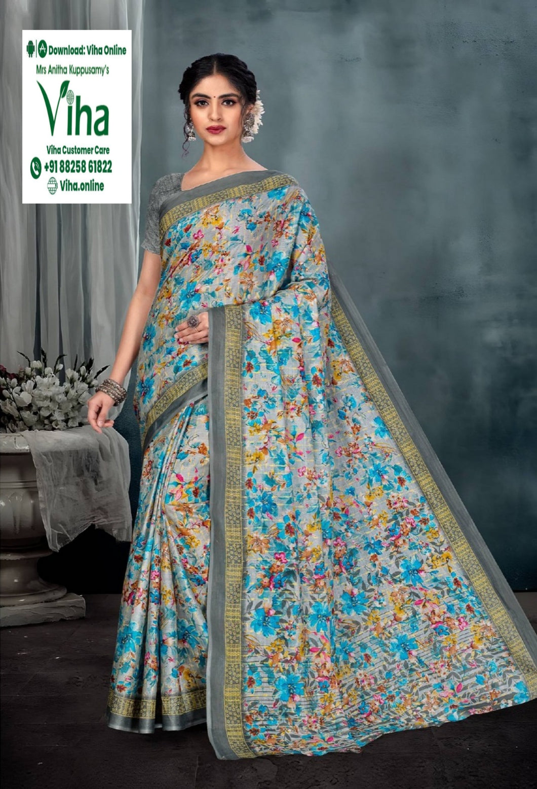 Pure Soft Printed Cotton Saree with Blouse