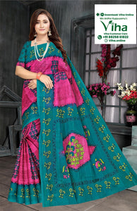 Super Net Cotton Saree With Blouse