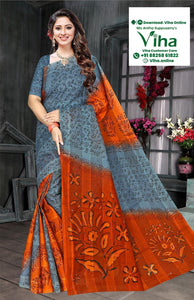 Super Net Cotton Saree With Blouse