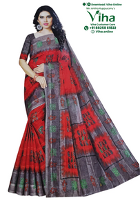 Super Net Cotton Saree With Blouse