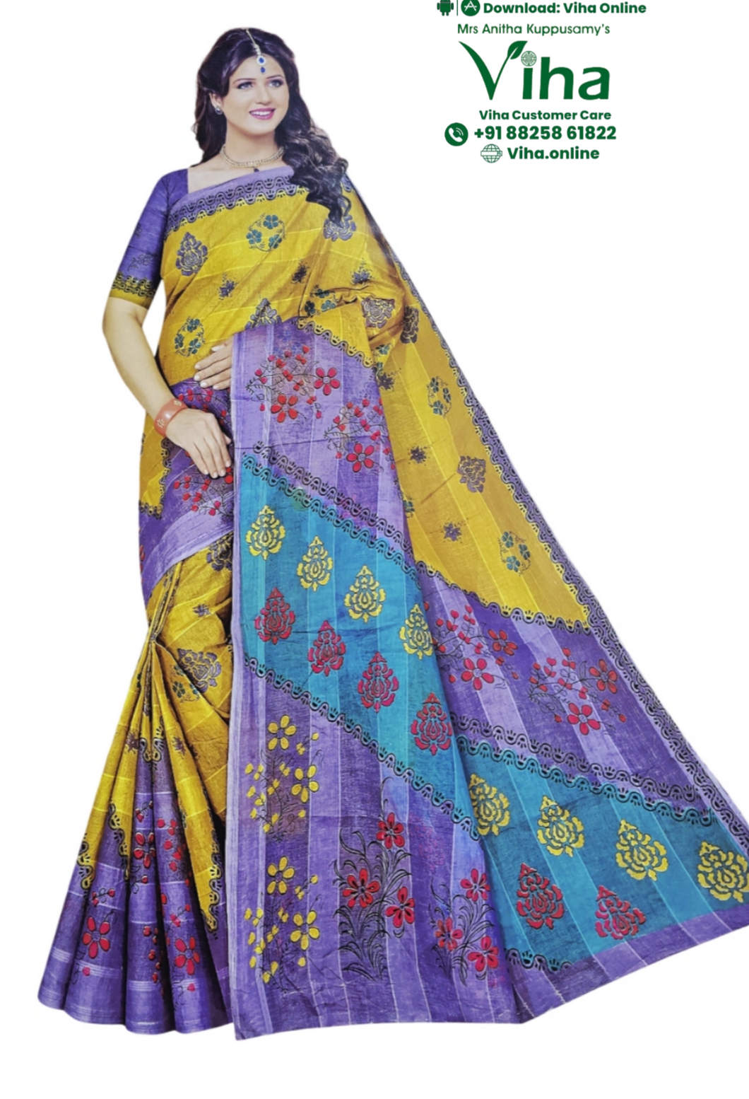 Super Net Cotton Saree With Blouse