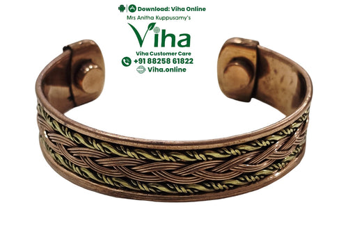 Copper Bracelet with Magnet - Unisex & Adjustable