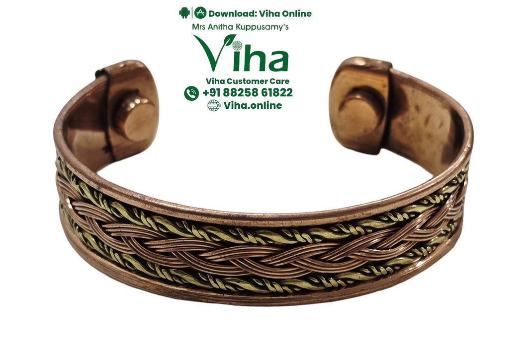 Copper Bracelet with Magnet - Unisex & Adjustable