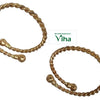 Impon Baby Kappu Adustable, two gold-toned twisted open rings featuring rounded round terminals at both ends