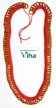 Chitti Gajulu Mala in orange and red glass bangles on a red cord