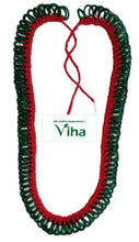 Chitti Gajulu Mala in green and red glass bangles on a red cord
