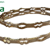 Impon Bangles, two gold-toned metallic bangles featuring an openwork wavy pattern and a glossy finish