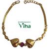 Impon Bracelet with charms and pink stones