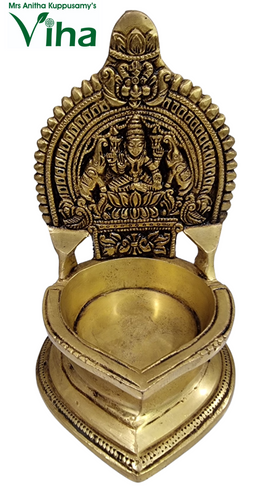Gajalakshmi Antique Vilakku Brass 6.5