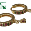 Impon Studs, circular hoop with a hanging dangle