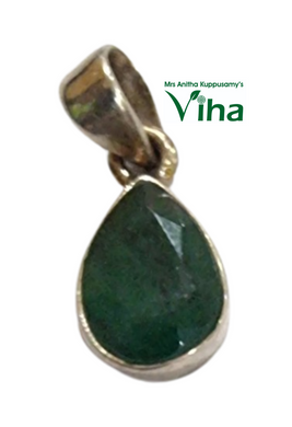Emerald Silver Pendant Pear Cut - 2.00 Grams