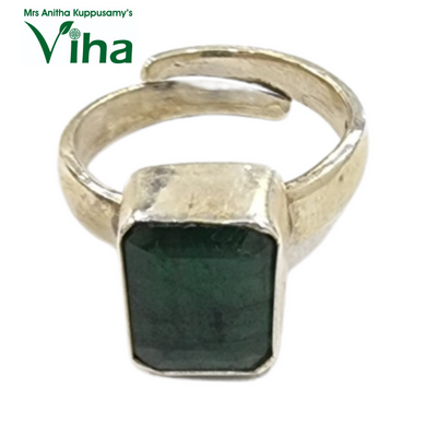 Emerald Silver Finger Ring 5.30 gms
