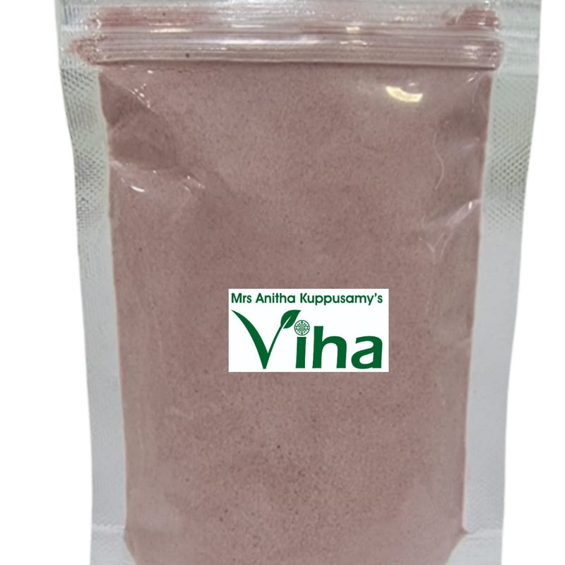 Water Melon Fruit Powder, a transparent sealed pouch containing fine dusty-pink powder and a central white rectangular label with green text