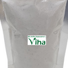 Coconut Milk Powder, a pouch of off-white fine powder with black specs inside a glossy transparent plastic bag with a ziplock top