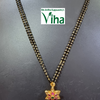 Chain with Black Beads and ornate floral pendant