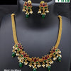 Lotus Designer Necklace Set with lotus motif pendants