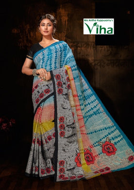 Pure Cotton Saree Printed With Blouse