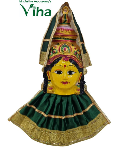 Pooja Kalasam Amman Face Set with a painted face and detailed eyes