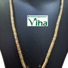Impon Thali Set With Nanal Kuzhai, a gold-toned chain with a rectangular pendant on a black bust