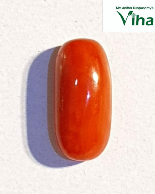 Original Coral Capsules, polished stone with rounded ends