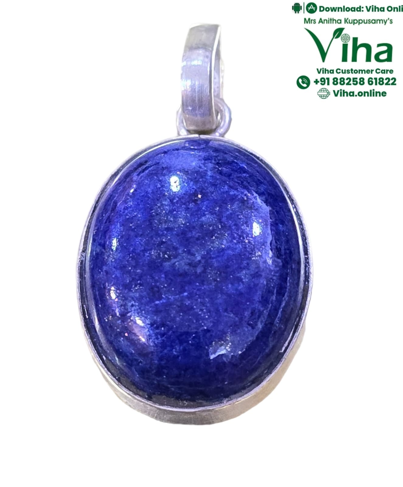 Lapis Lazuli Pendant Silver Original Oval Cut