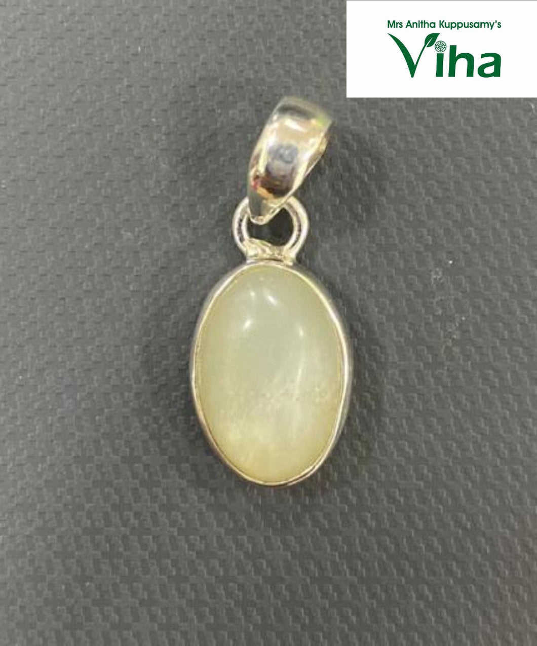 Moon Stone Oval Cut Silver Pendant Natural