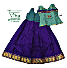 Readymade Pavadai Set With Sleeves / Lehenga Set - 7 to 8 Years
