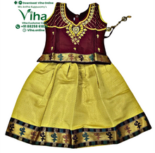 Readymade Pavadai Set With Sleeves / Lehenga Set - 3 to 4 years