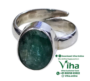 Emerald Silver Finger Ring - Oval, Square, Rectangle Cut