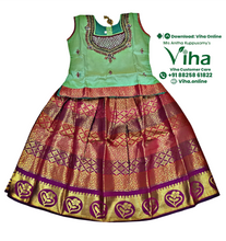 Readymade Pavadai Set With Sleeves / Lehenga Set - 3 to 4 years