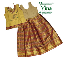 Readymade Pavadai Set With Sleeves / Lehenga Set - 10 to 11 Yrs