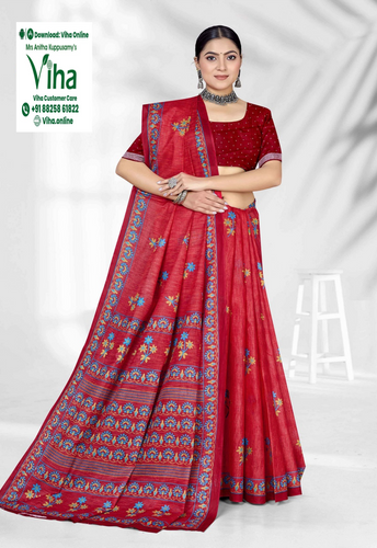 100% Pure Cotton Saree With Blouse