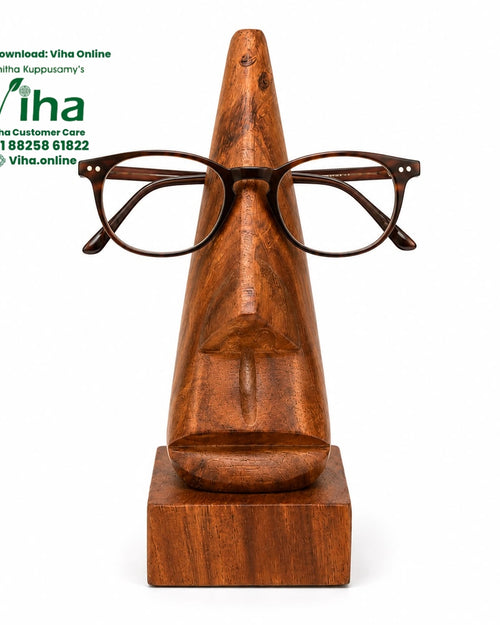 Wooden Spectacle Holder - Women with carved nose